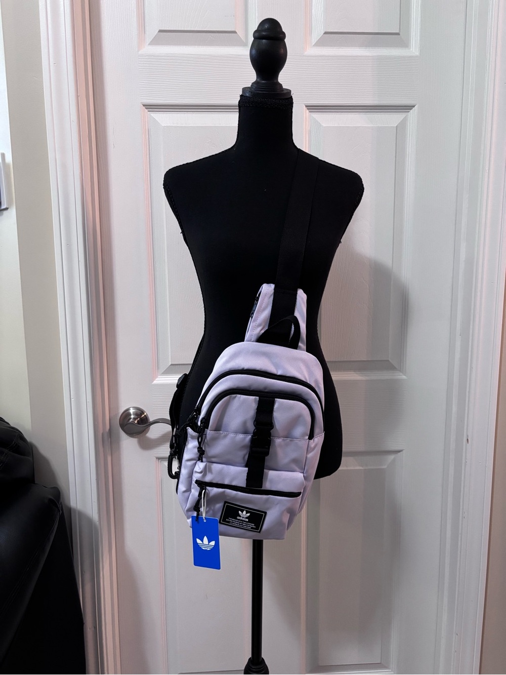 adidas Lilac and Black Sling Belt Bag